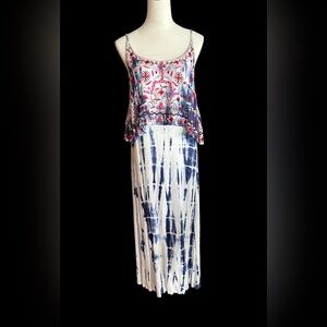 🩷🩷RAGA maxi eye-catching boho tye dye dress with an embroidered attached vest🩷🩷